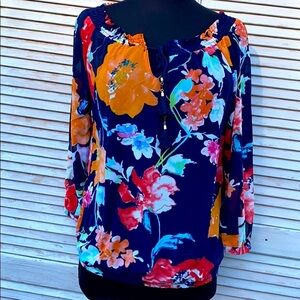 signature Collection floral blouse 3/4 Sleeve